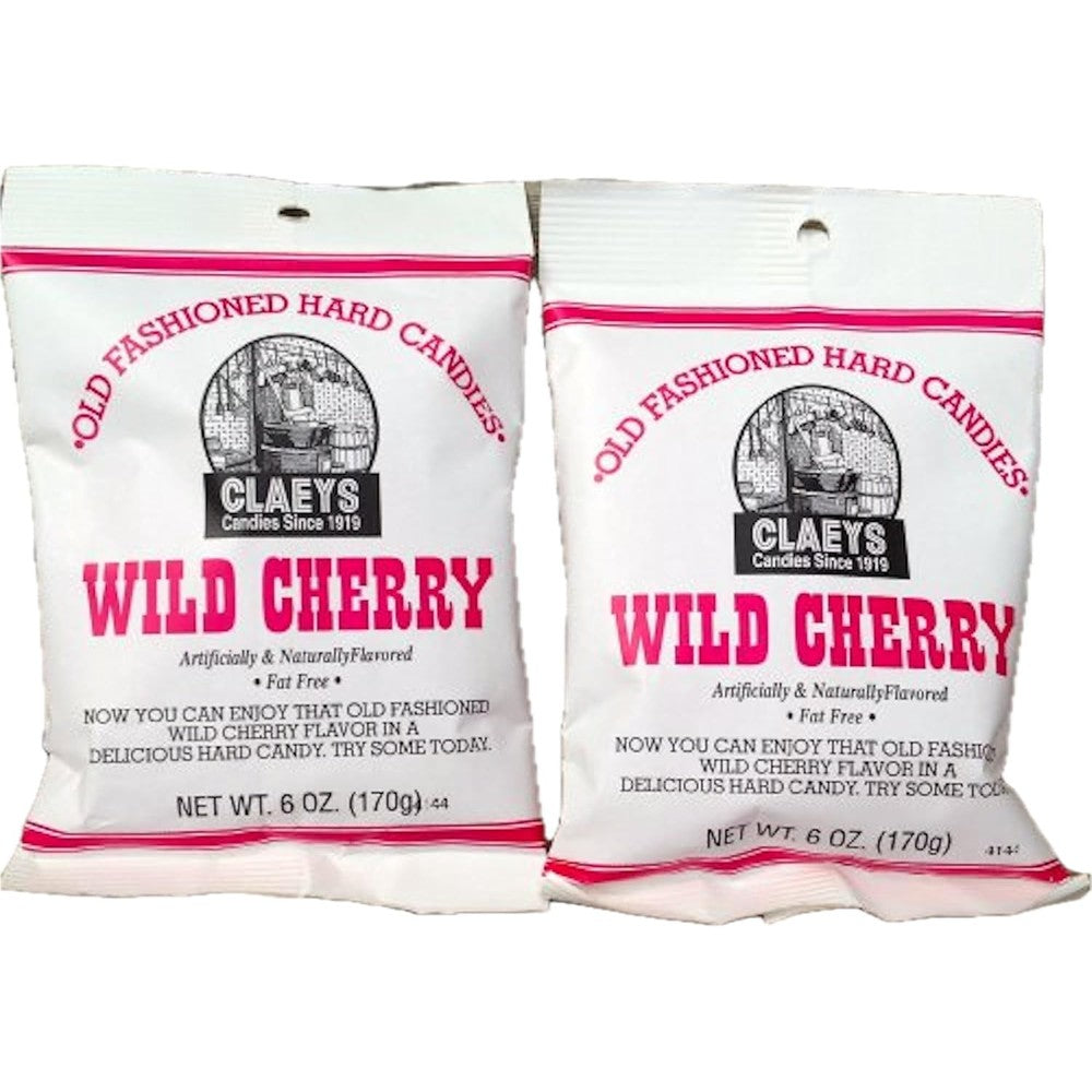 Claeys Wild Cherry Flavored Old Fashioned Hard Candy - 2 X 6 Ounce Bags