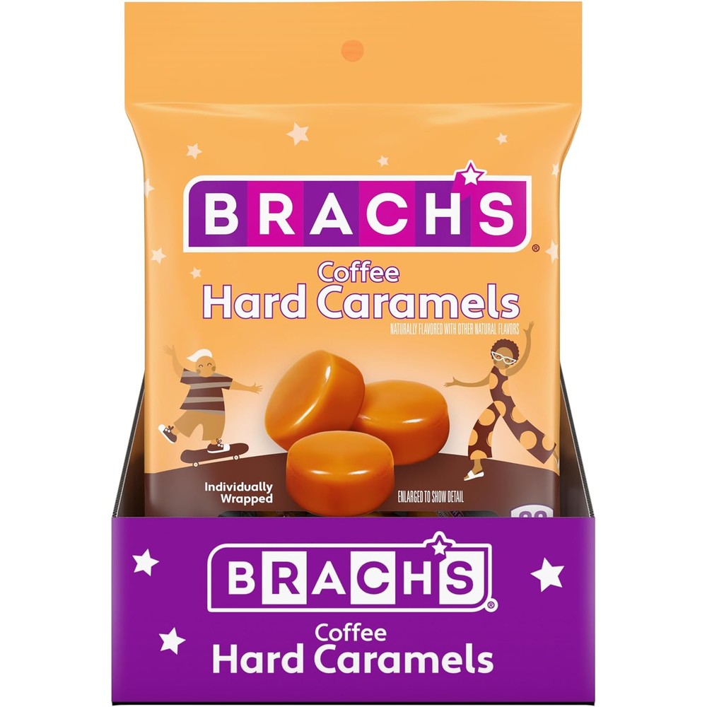Brach's Nips Coffee Flavored Hard Candy, Individually Wrapped Creamy Coffee Caramels, 3.25 Ounce Bags, Pack Of 12