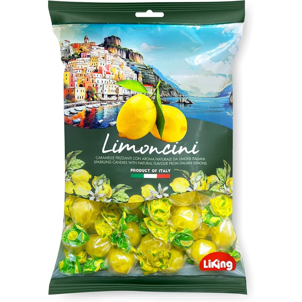 Sanniti Limoncini Frizzanti sparkling lemon candy bag front view