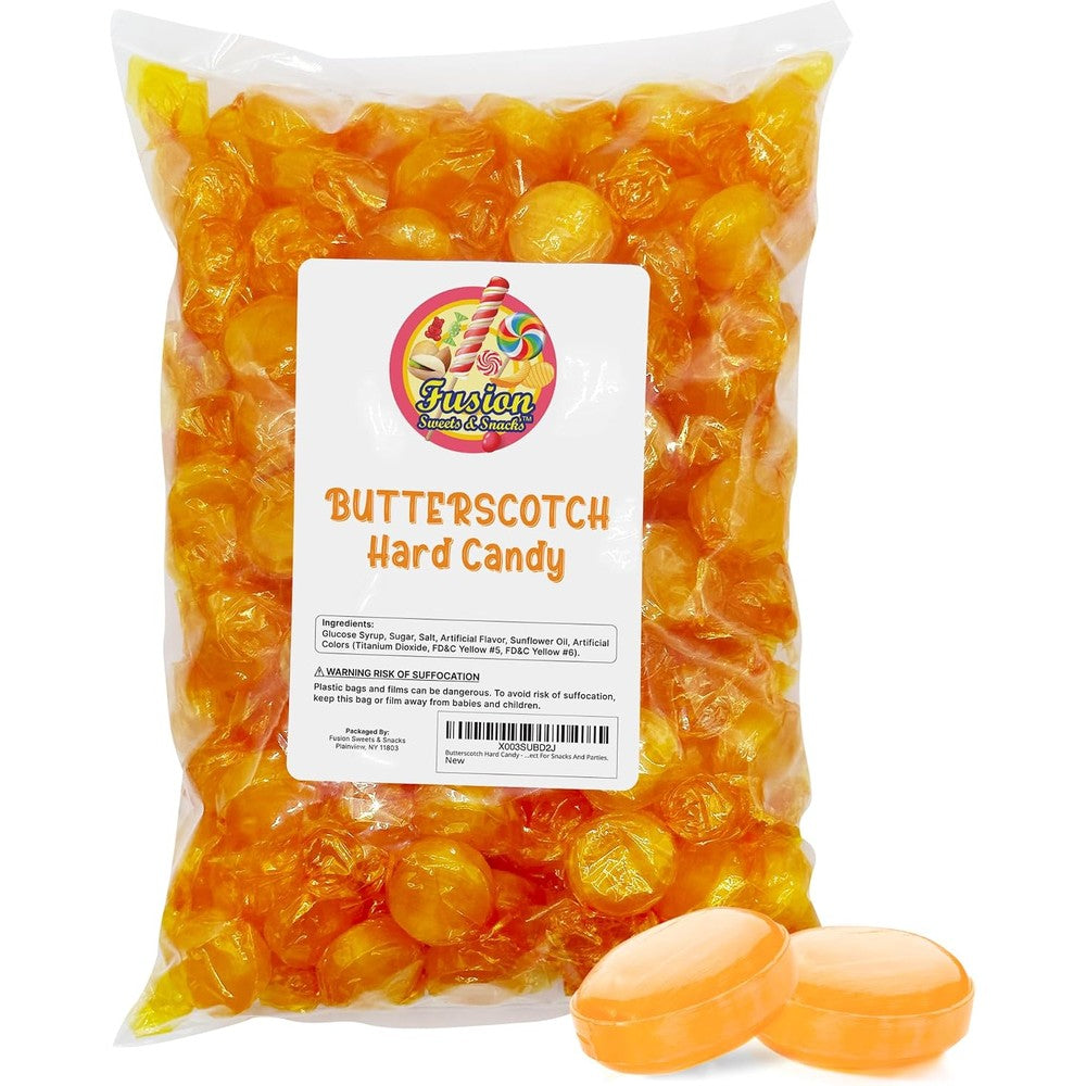 Fusion Sweets And Snacks butterscotch hard candy 2lb bag front view