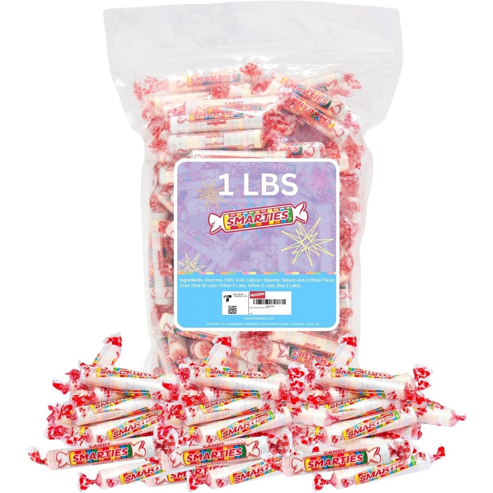 Smarties Candy Bulk Rolls Original Flavor Gluten And Vegan Free Wafer Candy 1 Pound Bag