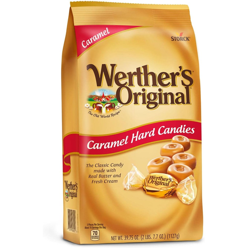 Werther's Original Caramel Hard Candies front view bulk bag