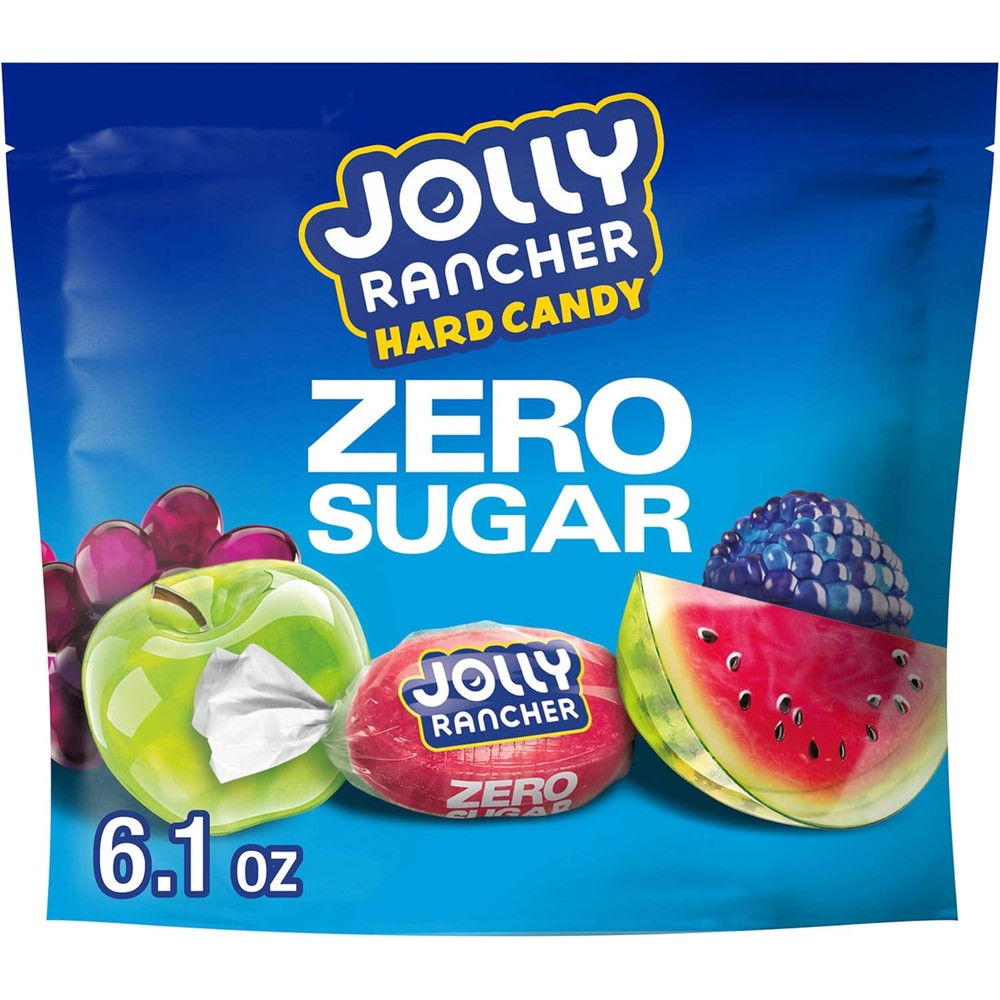 Jolly Rancher Zero Sugar Assorted Fruit Flavored Hard Candy Bag 6.1 Ounce 172 Gram
