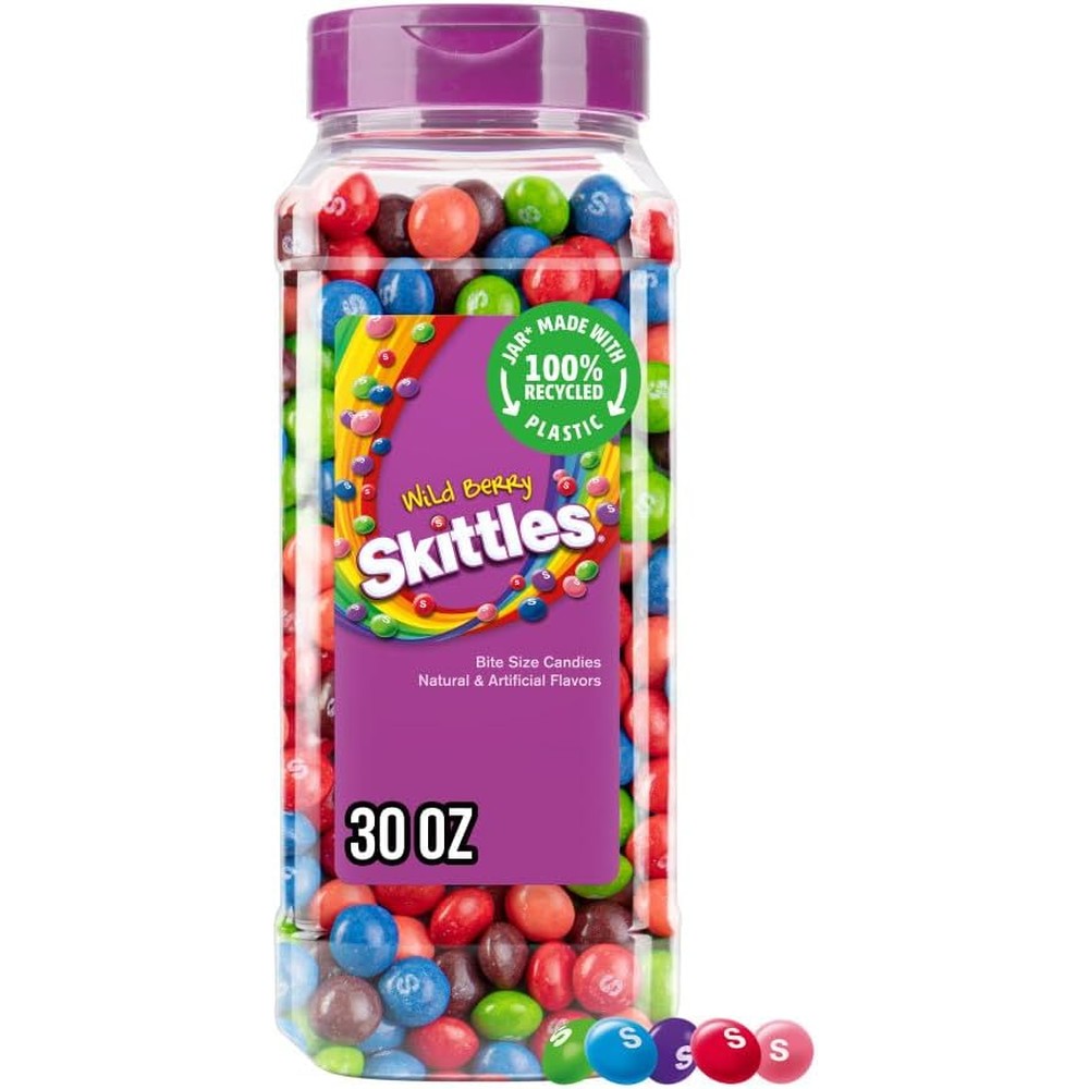 Skittles Wild Berry bulk candy jar front view authentic USA snack import
