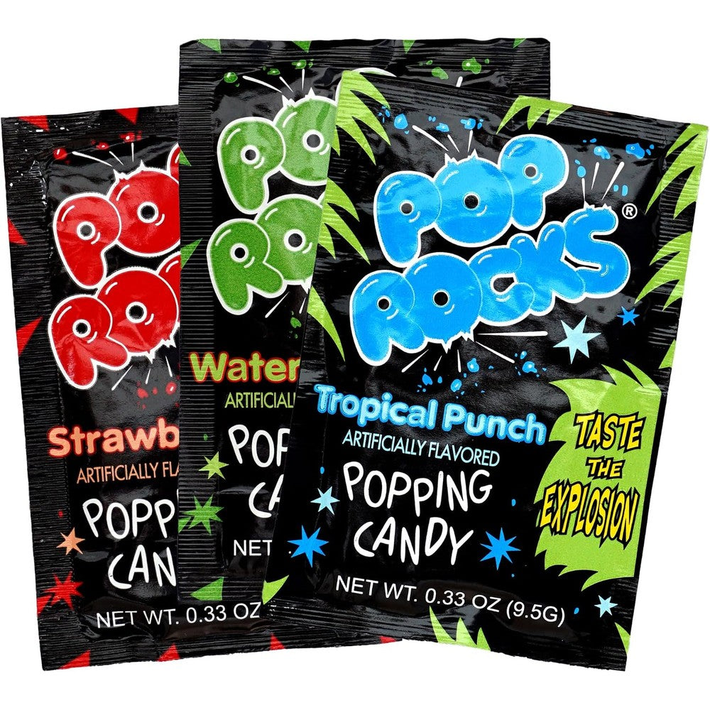 The Hampton Candy Company Pop Rocks Candy Three Pack front view showing variety flavors