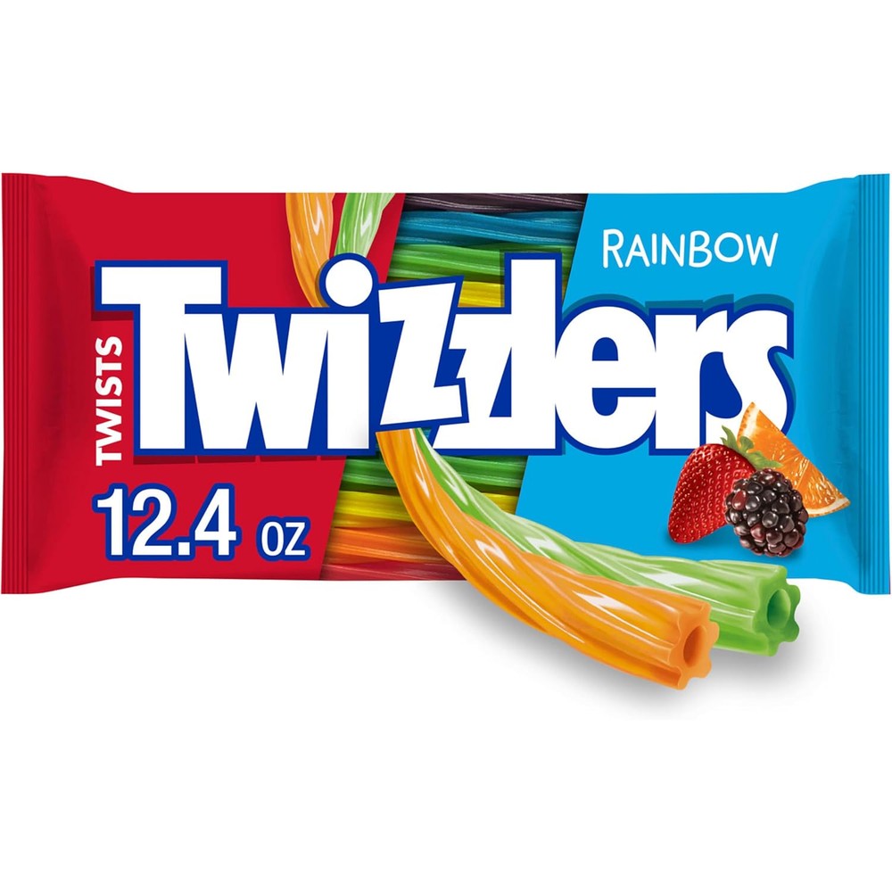 TWIZZLERS Twists Rainbow Flavored Licorice Style Chewy Candy Bag Twelve Point Four Ounce