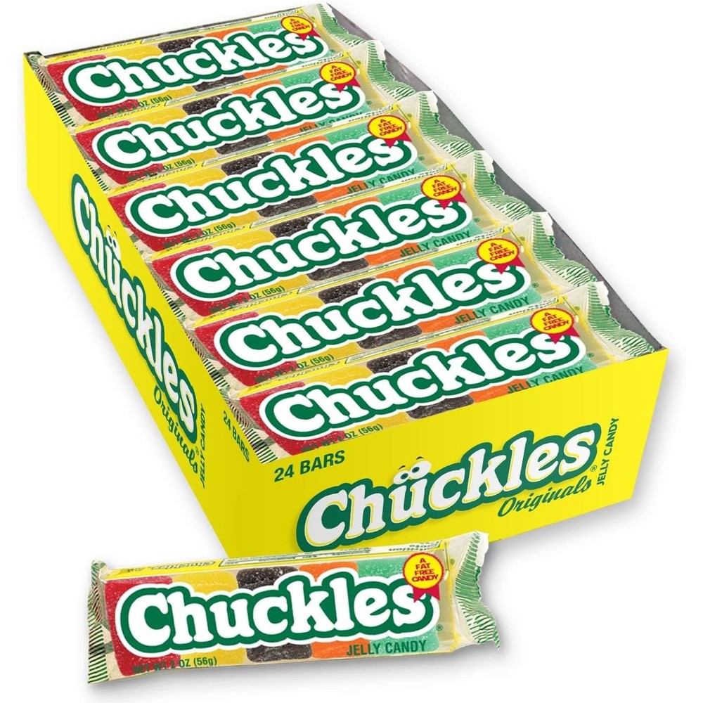 Ferrara Wonka Chuckles Original Jelly Sugar-Coated Candies Fruit Flavored Candy Two Ounce Bars Pack Of Twenty Four
