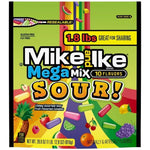 Mike and Ike Mega Mix Sour 28.8 Ounce front view package showing ten flavors