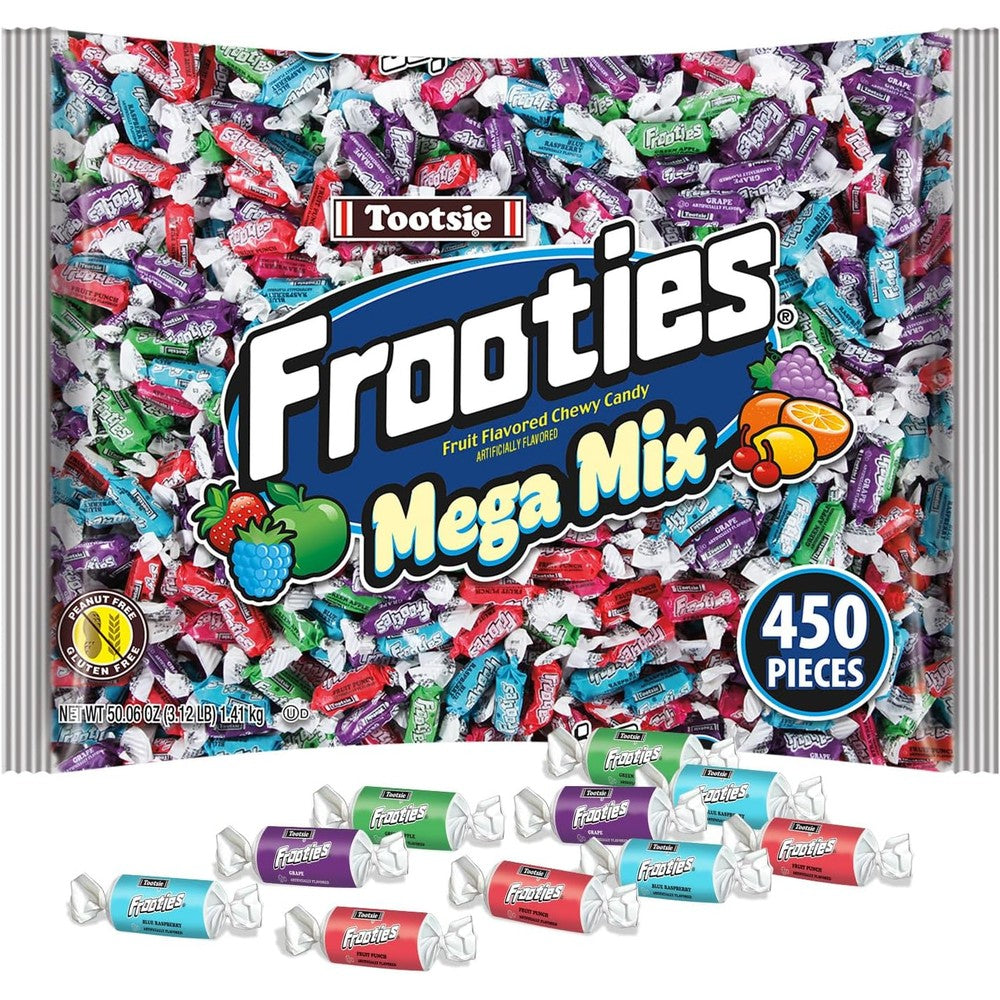 Frooties Mega Mix assorted fruit chewy candy front view bag
