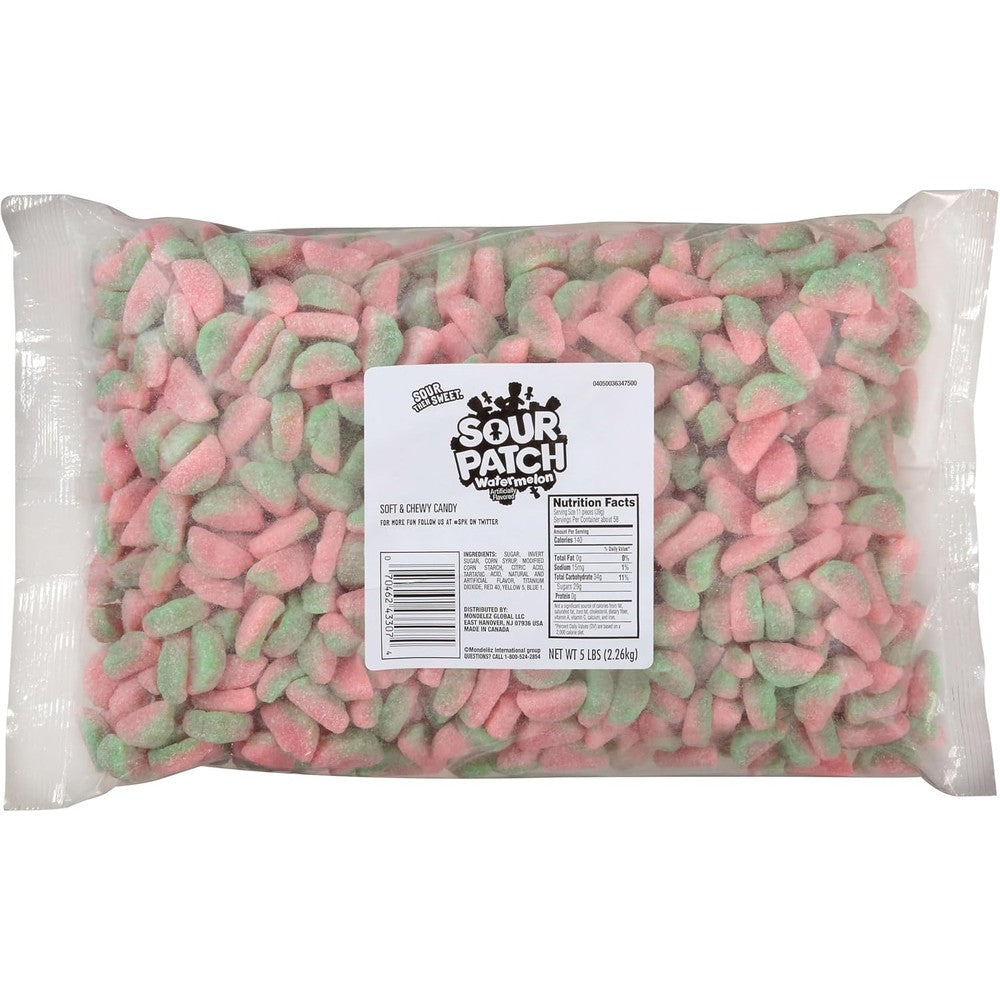 Sour Patch Kids Watermelon Soft And Chewy Gummy Candy Intense Watermelon Flavor Fruit Flavored Bulk Pack Candy For Parties And Movie Nights 5 Pound