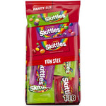 Wrigley's Skittles fun size variety pack bulk bag front view showing candy assortment flavors