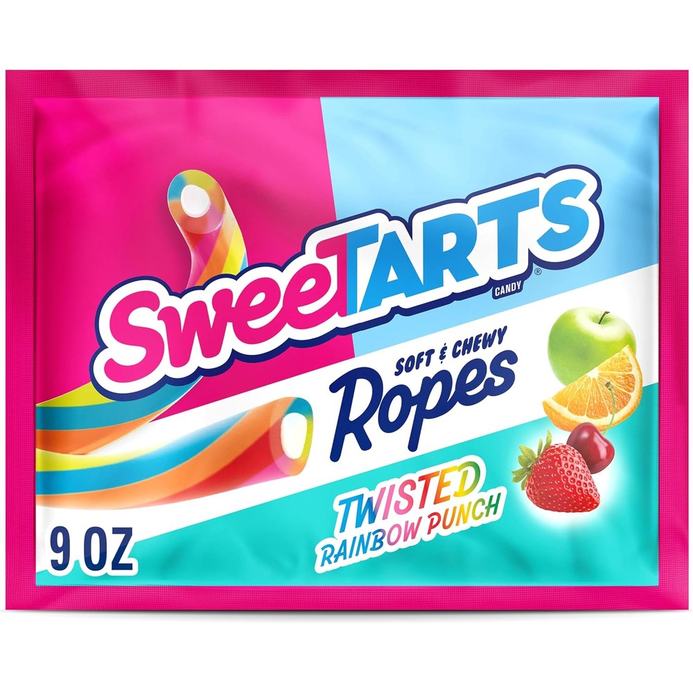 SweeTARTS Twisted Rainbow Ropes 9 Ounce front packaging view