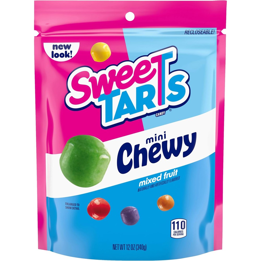 SweeTARTS Mini Chewy Mixed Fruit Candy Cherry Grape Lemon Apple And Orange Flavored Sweet And Tart Chewy Candy Twelve Ounce Bag