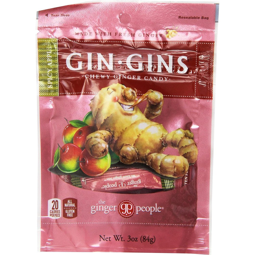 The Ginger People Gin Gins Spicy Apple Chewy Ginger Candy For Nausea And Digestion Relief Three Ounce Pack Of Three