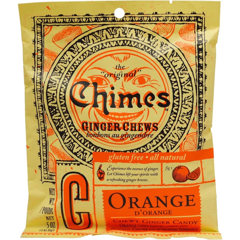 Chimes Ginger Chews Original All Natural Gluten Free Chewy Ginger Candy 5 Ounce Pack Of 1 For Nausea Relief And Digestive Comfort