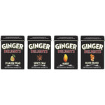 Ginger Delights Four Flavor Variety Pack front view of the imported candy tins.