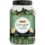 Bali's Best Ginger Chews Spicy Original Flavor one pound jar front view showcasing authentic packaging.