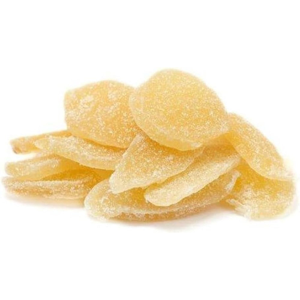 It's Delish Crystallized Ginger Slices Five Pounds Bulk Bag Candied Ginger Candy Fruit Chews Natural Dried Root with Sugar Crystals