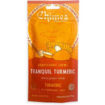 Chimes Tranquil Turmeric Adaptogen Ginger Chews Candy front packaging view for stress relief.