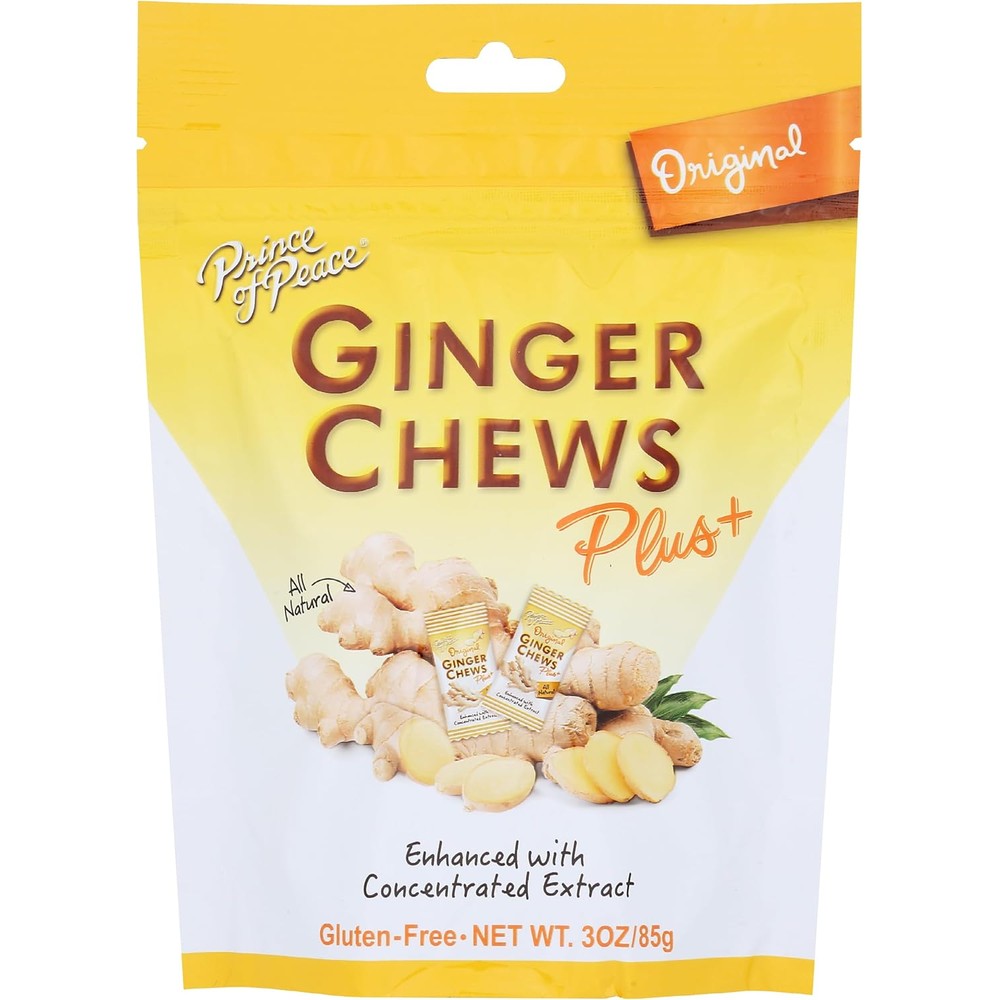 Prince of Peace Original Ginger Chew Plus 6 Pack front packaging view