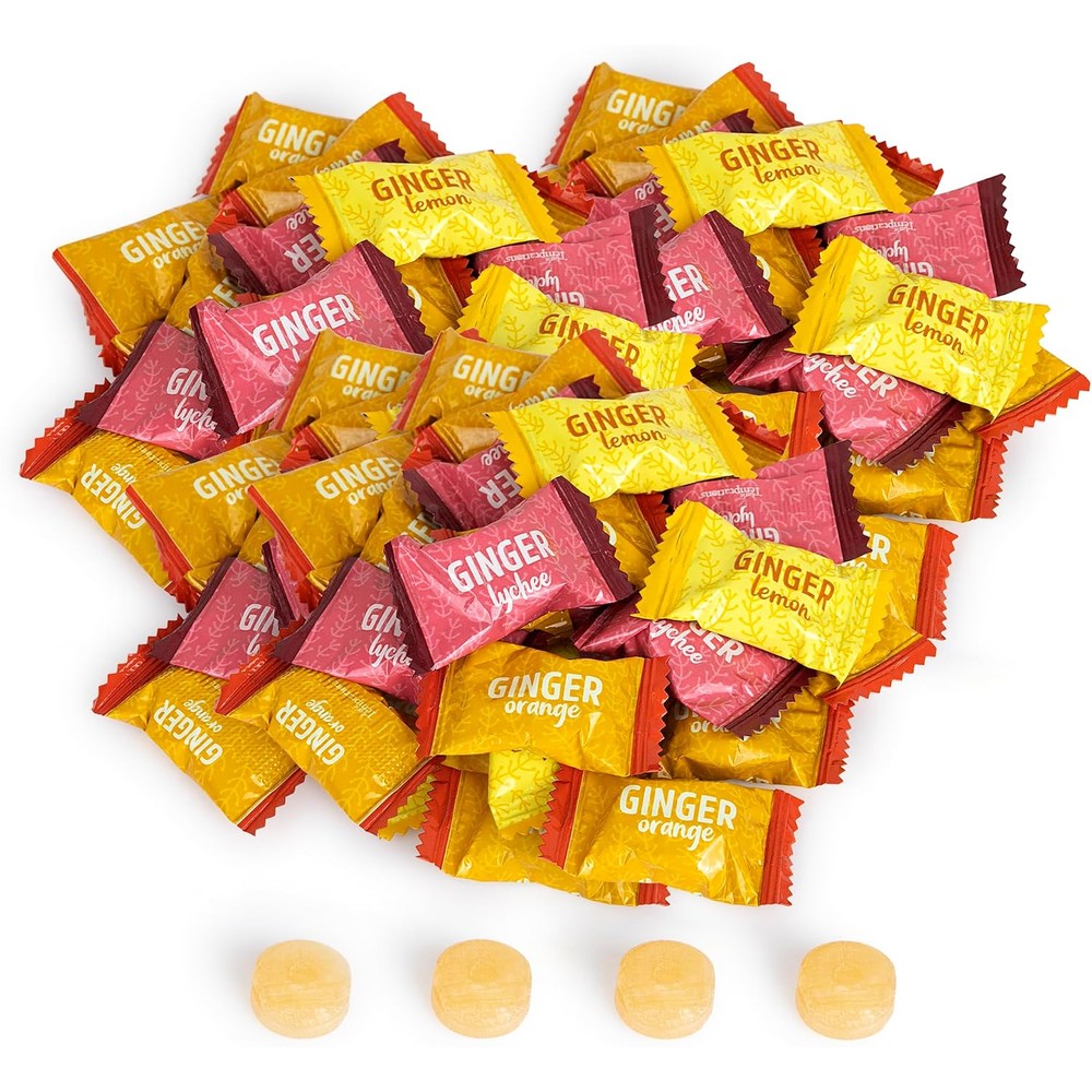 The Snackery Ginger Candy Assorted Fruit Flavors 2 pound bag front view showing mixed-fruit hard candies.