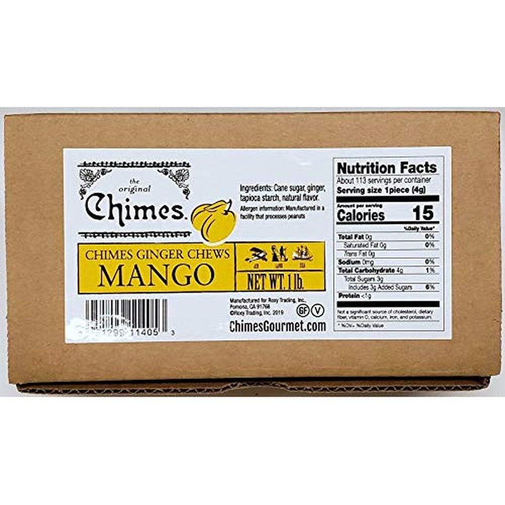 Chimes Mango Ginger Chews All Natural Gluten Free Chewy Candy 16 Ounce