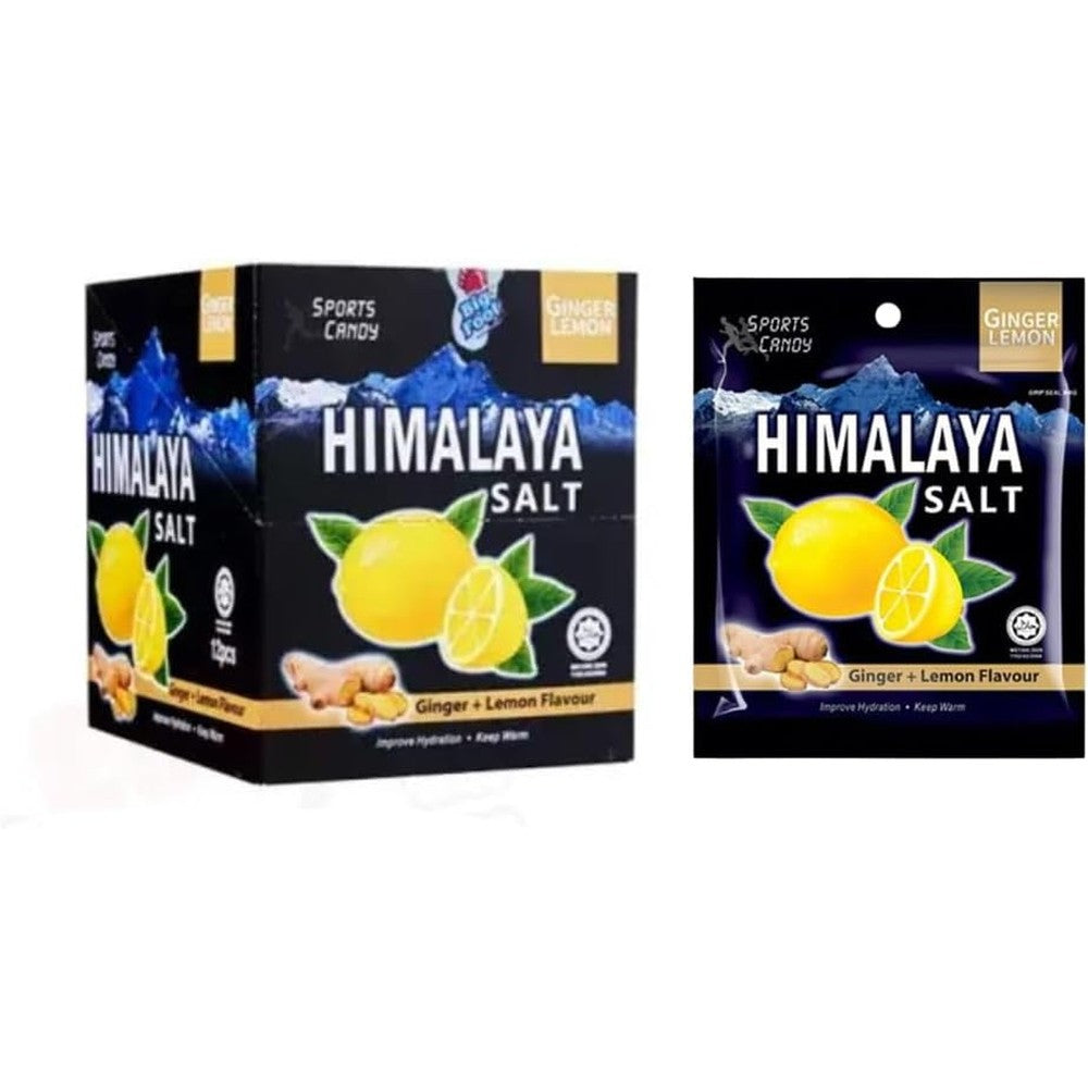 Big Foot Himalaya Salt Candy Ginger Lemon pack of twelve front view authentic sports candy