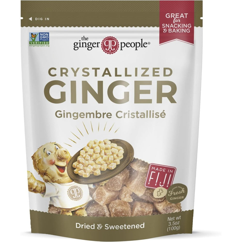 The Ginger People Crystallized Ginger Candy Sweet and Spicy Chewy Candy 3.5 Ounce