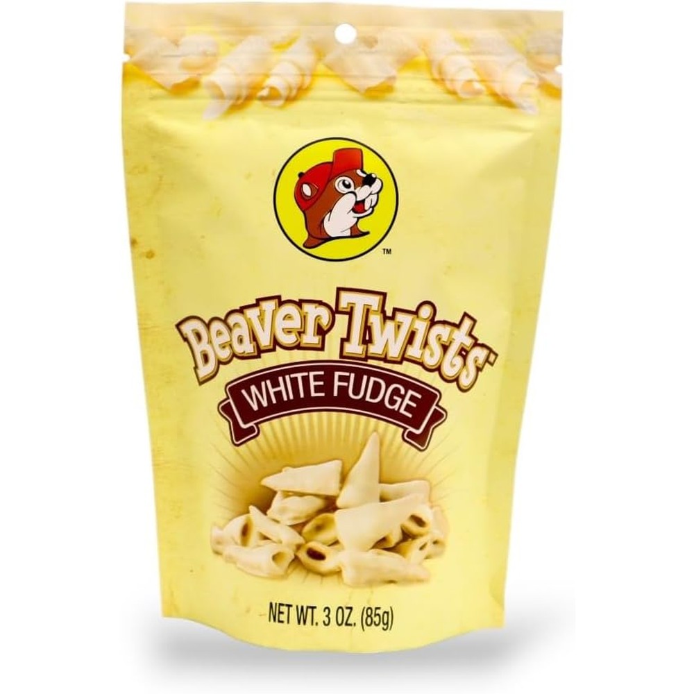 Buc-ees White Fudge Beaver Twists front view premium imported snacks India