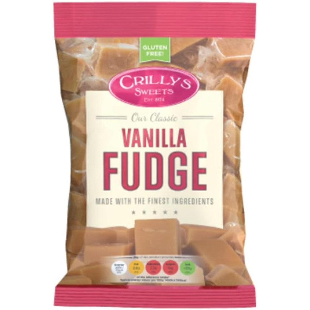 Mrs Tilly's Traditional Scottish Vanilla Fudge front packaging view showing creamy imported confectionery
