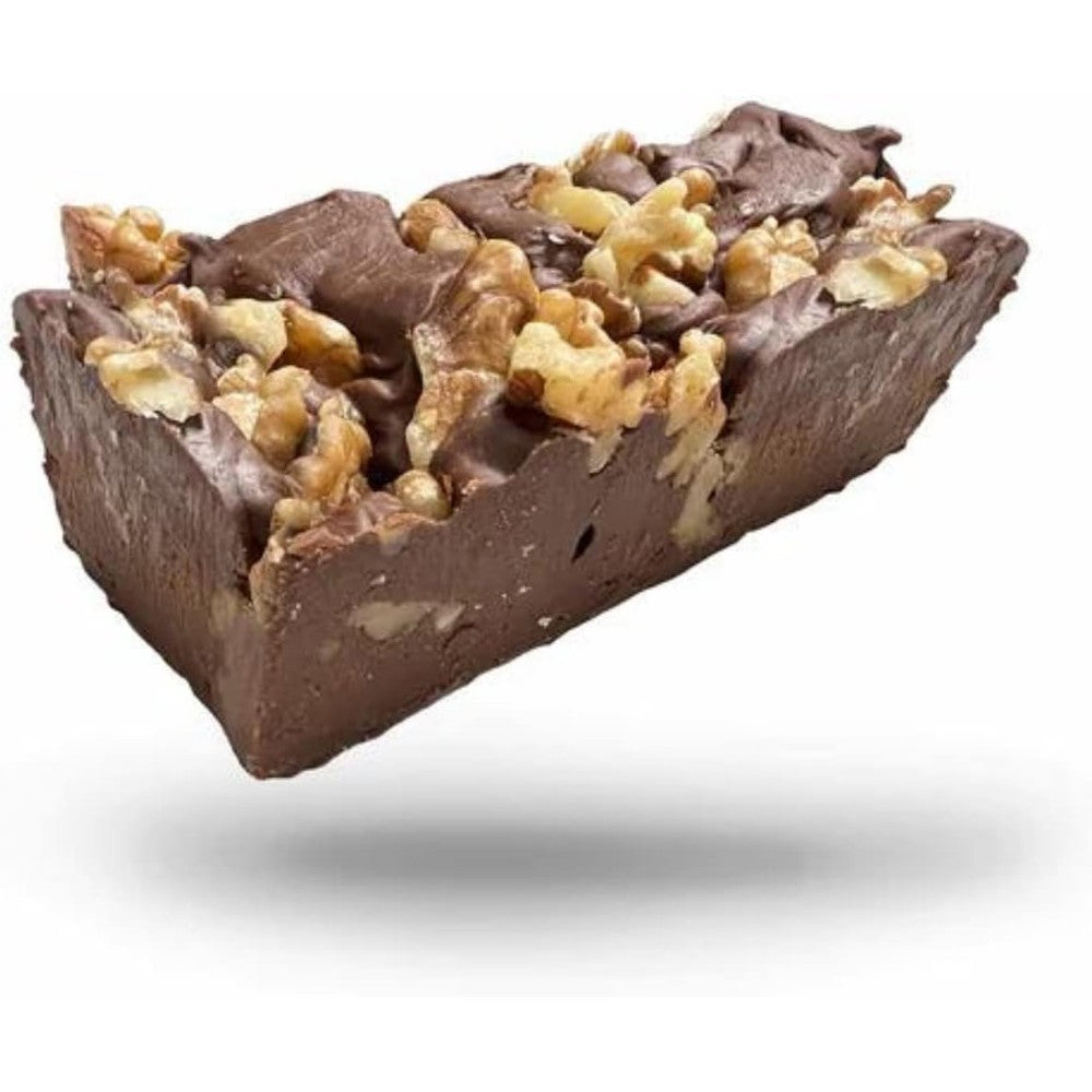 Uncle Butch's Chocolate Walnut Fudge Candy front view of authentic USA packaging.