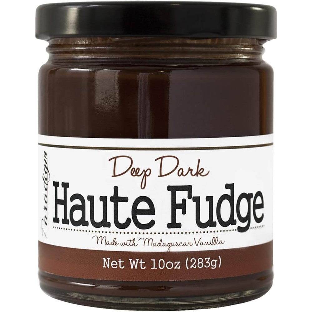 Paradigm Foodworks Deep Dark Haute Fudge Premium Gourmet Dark Chocolate Dessert Sauce Made With Pure Madagascar Vanilla 10 Ounce