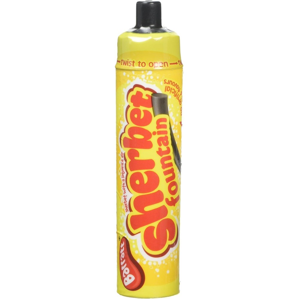 Barratt Sherbet Fountains Original British Retro Sweet With Liquorice Dipping Stick Pack Of 5