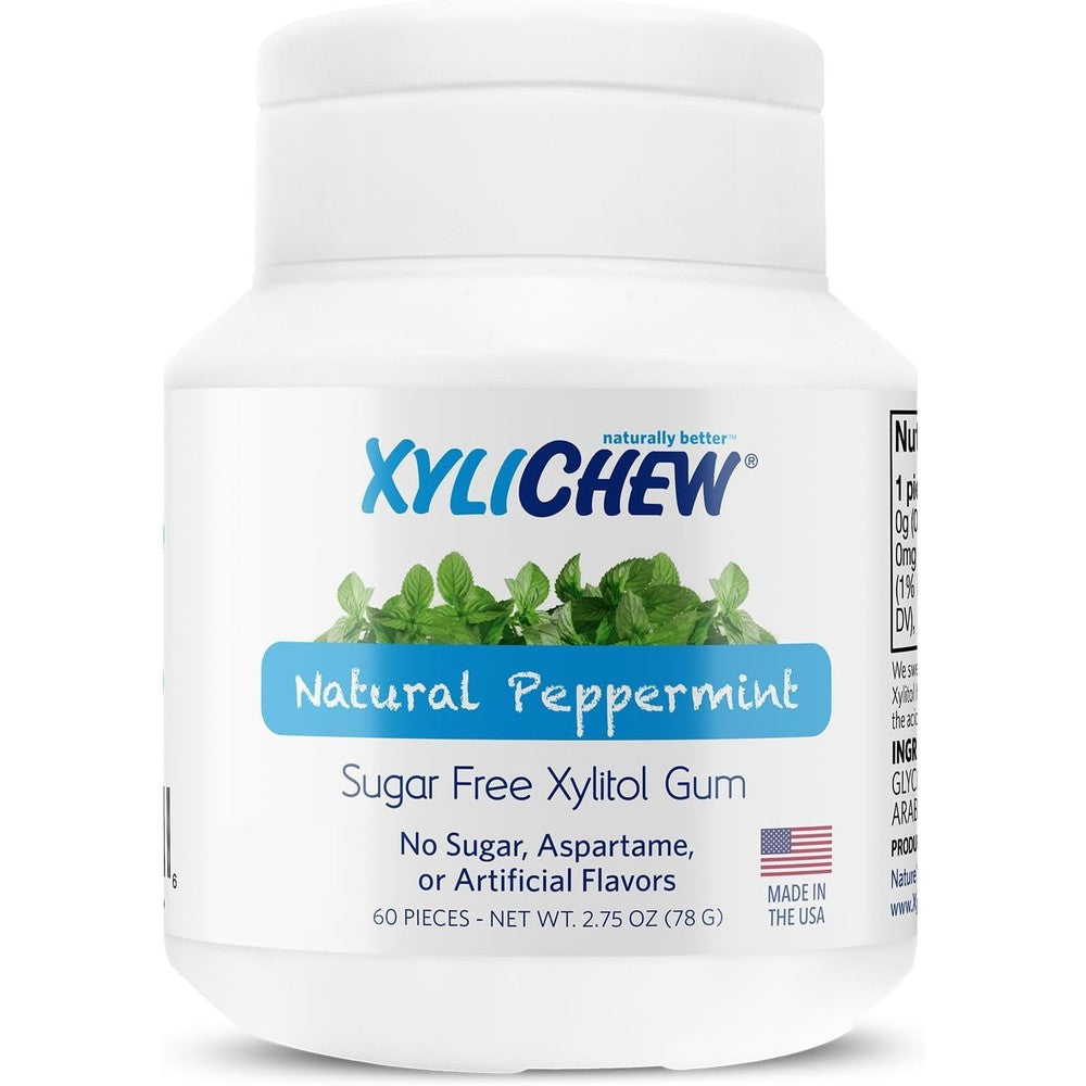 Xylichew Xylitol Gum Sugar Free Chewing Gum Peppermint 60 Pieces