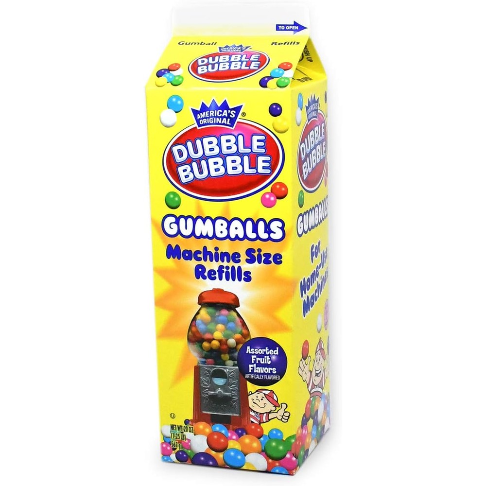 Tootsie Roll Dubble Bubble Gumball Machine Refill Carton Assorted Fruit Flavored Bubblegum Balls For Mini Candy Dispenser 20 Ounce