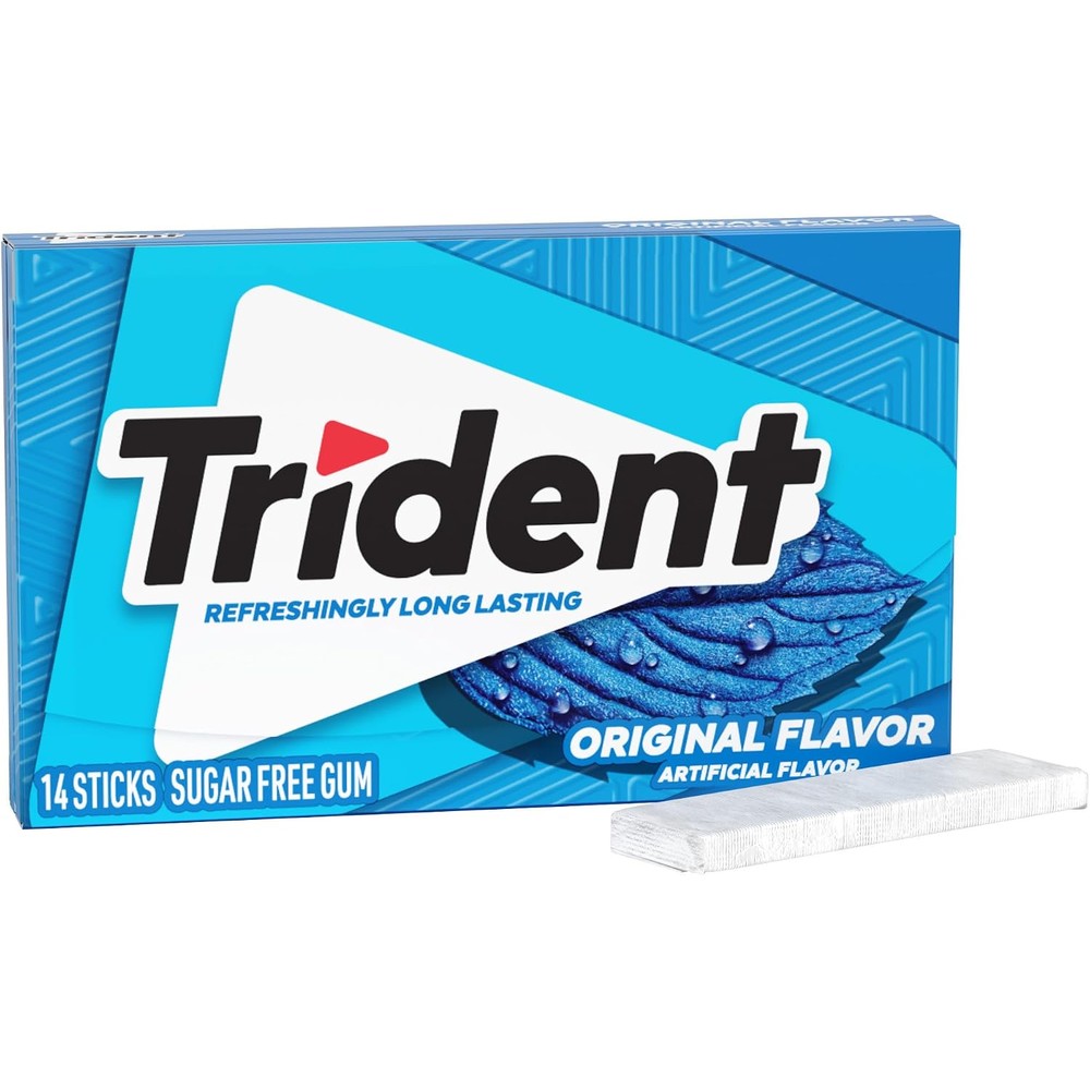 Trident original flavor sugar free chewing gum front packaging view