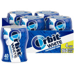 Orbit White Peppermint Sugar Free Chewing Gum Bulk Pack Breath Freshening Teeth Whitening Forty Piece Resealable Bottle Pack Of Four