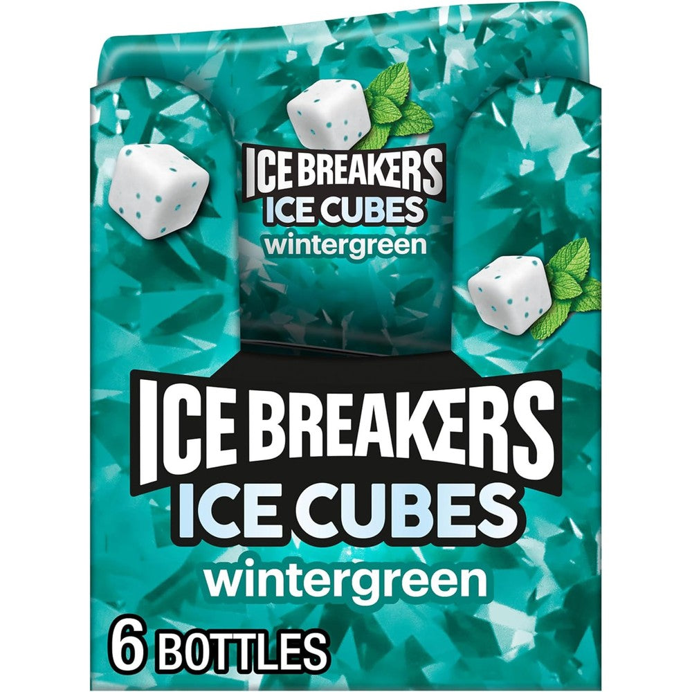 Ice Breakers Ice Cubes Wintergreen chewing gum pack of six front view