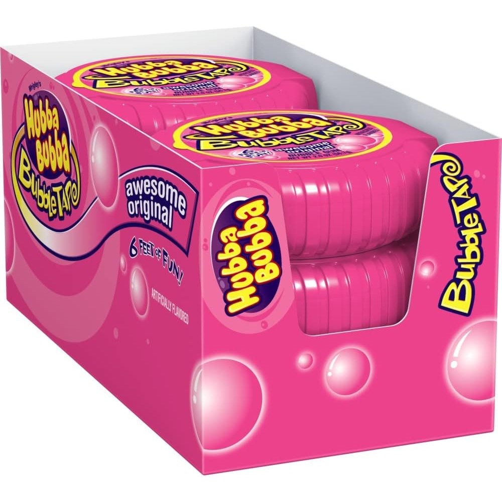 Hubba Bubba Awesome Original Bubble Gum Tape pack of six rolls front view