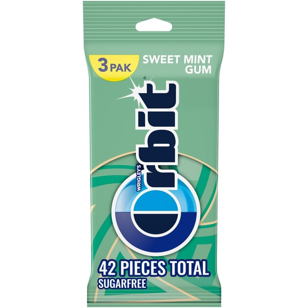 Orbit Sweet Mint Sugar Free Chewing Gum Multipack Fourteen Piece Packages Three Pack