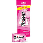 Trident Bubblegum Sugar Free Chewing Gum Long Lasting Flavor Sweetened With Xylitol Three Packs Of Fourteen Pieces Forty Two Total Pieces