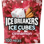 Ice Breakers Ice Cubes Cinnamon Sugar Free Chewing Gum front view pouch