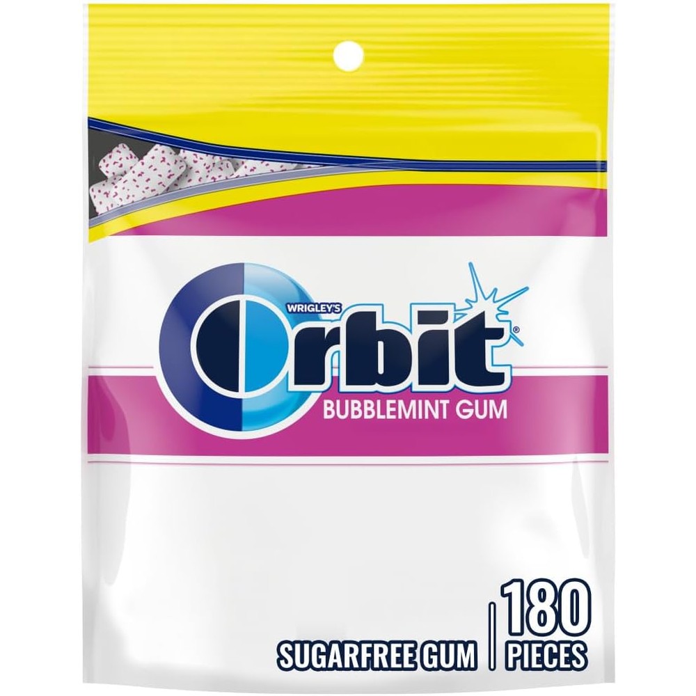 Orbit Bubblemint Sugar Free Chewing Gum Fresh Breath Value Pack Fourteen Pieces Per Pack Twelve Packs Total Imported From United States