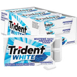 Trident White Peppermint Sugar Free Chewing Gum For Teeth Whitening And Stain Prevention 9 Packs Of 16 Pieces 144 Total Pieces