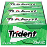 Trident Spearmint Sugar Free Chewing Gum Long Lasting Refreshing Breath Mint Bulk Value Pack 12 Packs Of 14 Pieces 168 Total Pieces