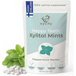 Xylify Happy Teeth Peppermint Flavor Xylitol Mints front view pouch