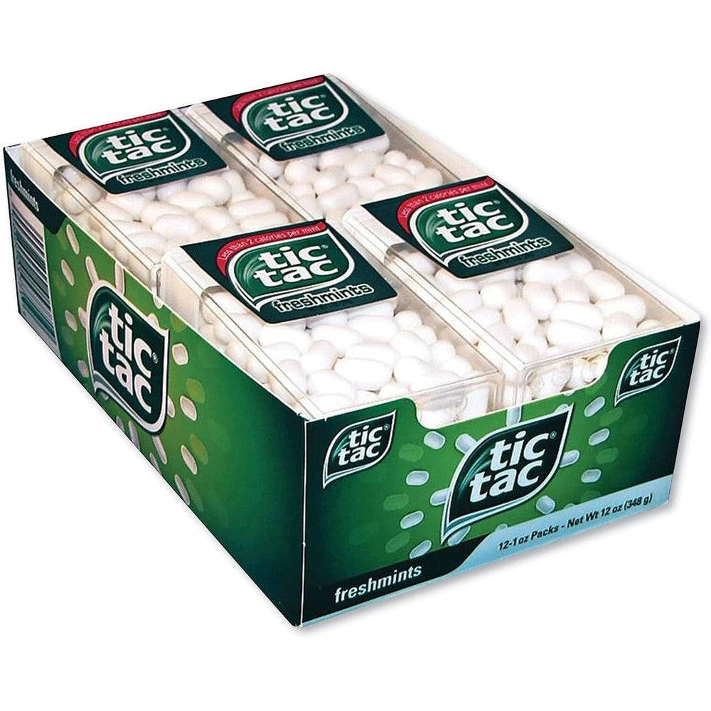 Tic Tac Freshmint Breath Mints Hard Candy One Ounce Packages Twelve Count Bulk Pack