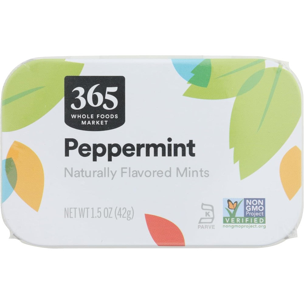 365 by Whole Foods Market Peppermints Naturally Flavored Breath Freshening Hard Candy Mints 1.5 Ounce