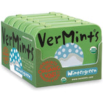 VerMints Organic Breath Mints Wintergreen Flavor Long Lasting Refreshment Gluten Free Vegan Pastilles 1.41 Ounce Tins Pack Of 6