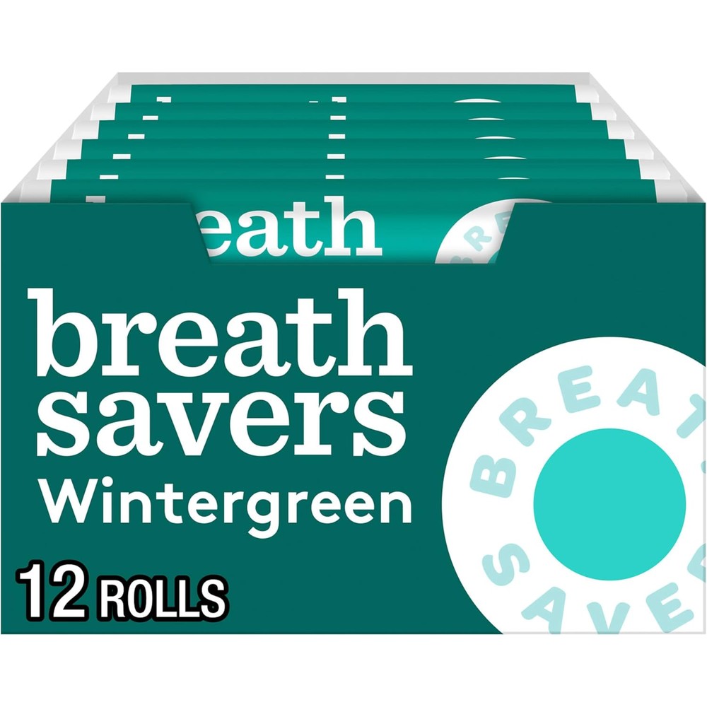 Breath Savers Wintergreen Sugar Free Breath Mints Rolls Pack Of Twenty Four Individual Rolls Zero Point Seventy Five Ounce Each